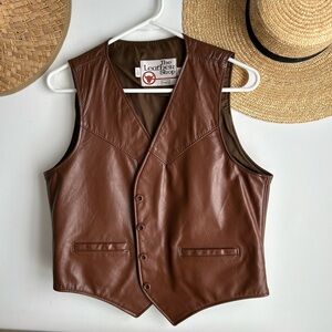 True Vintage 70’s Western leather Classic Brown Vest